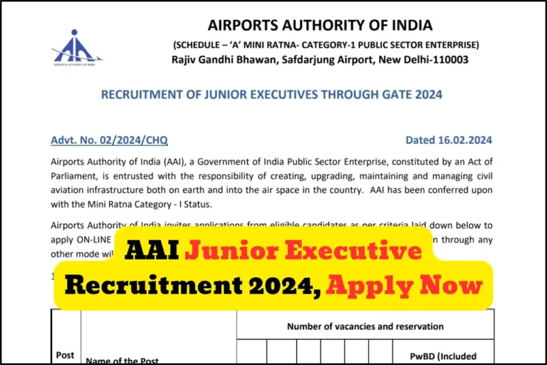 AAI Junior Executive Recruitment 2024