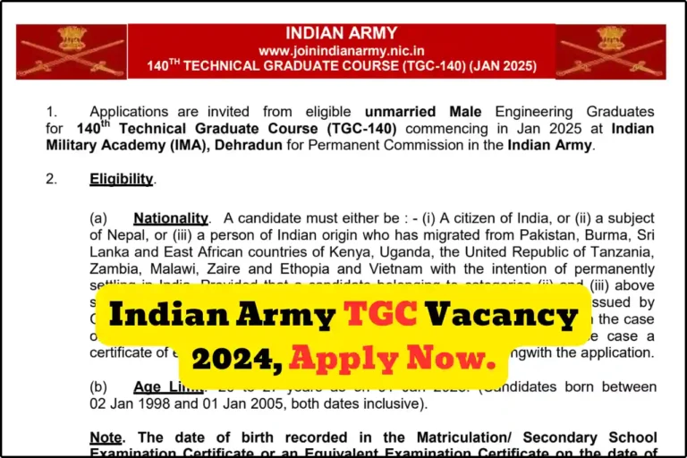 Indian Army TGC Vacancy 2024