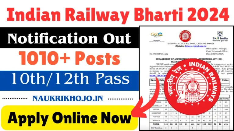 Railway ICF Apprentice Bharti 2024