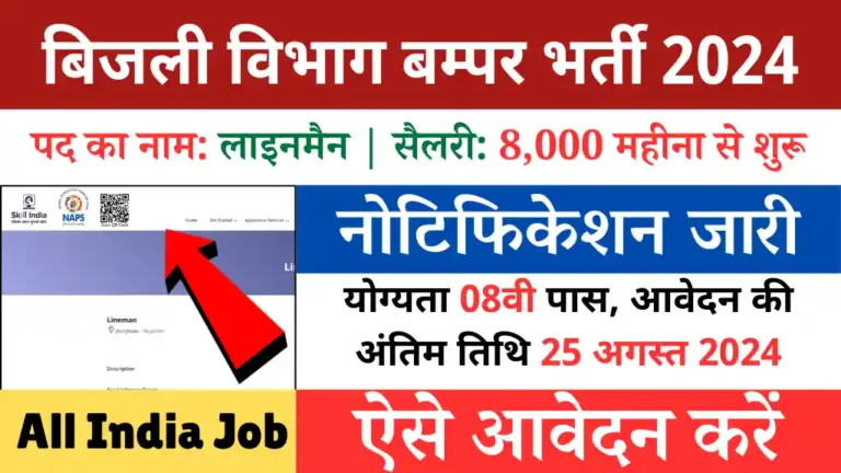 Bijli Vibhag Lineman Vacancy 2024