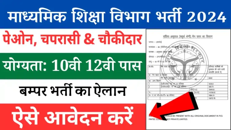 Peon Watchman Vacancy 2024