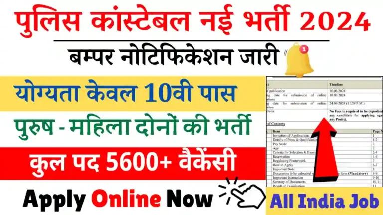 Police Constable New Vacancy