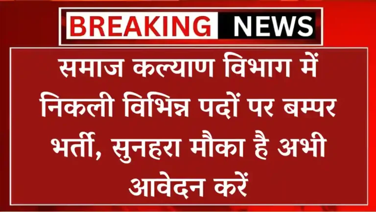 Social Welfare Vacancy 2024