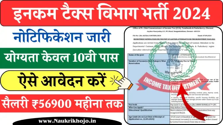 Income Tax Vacancy 2024