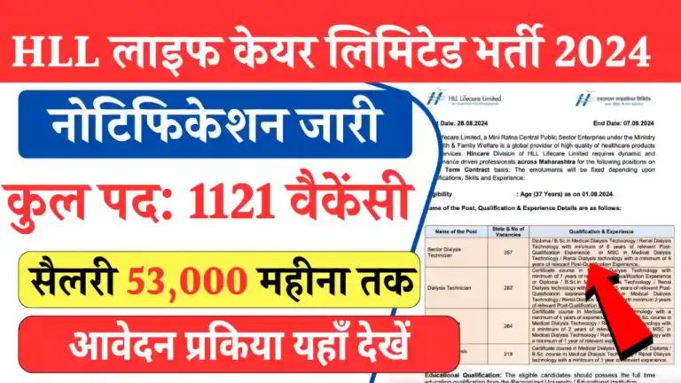HLL Lifecare Limited Vacancy 2024