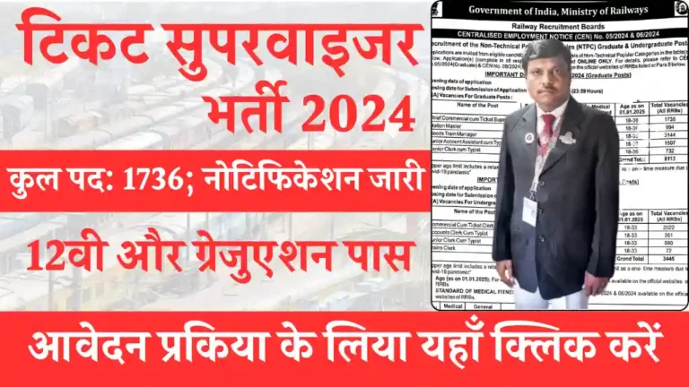 RRB Ticket Supervisor Vacancy