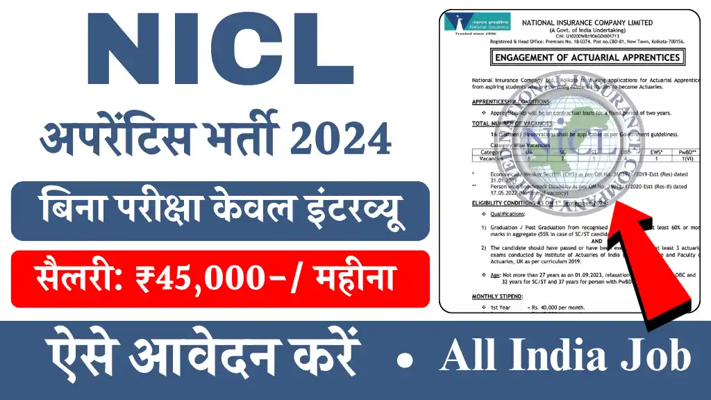 NICL Apprentice Vacancy 2024