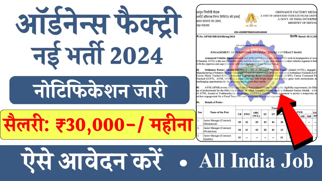 Ordnance Factory Vacancy 2024