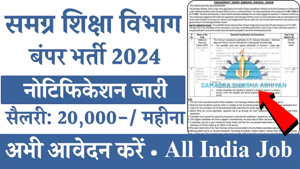 Samagra Shiksha Vibhag Vacancy 2024