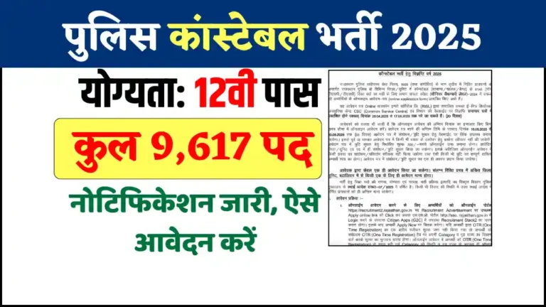 Rajasthan Police Constable Notification 2025